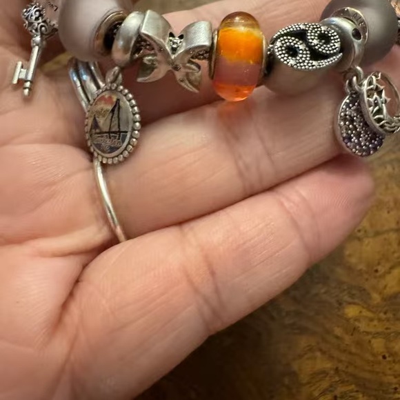 Pandora Silver and Pink Charm Bracelet - Picture 5 of 10